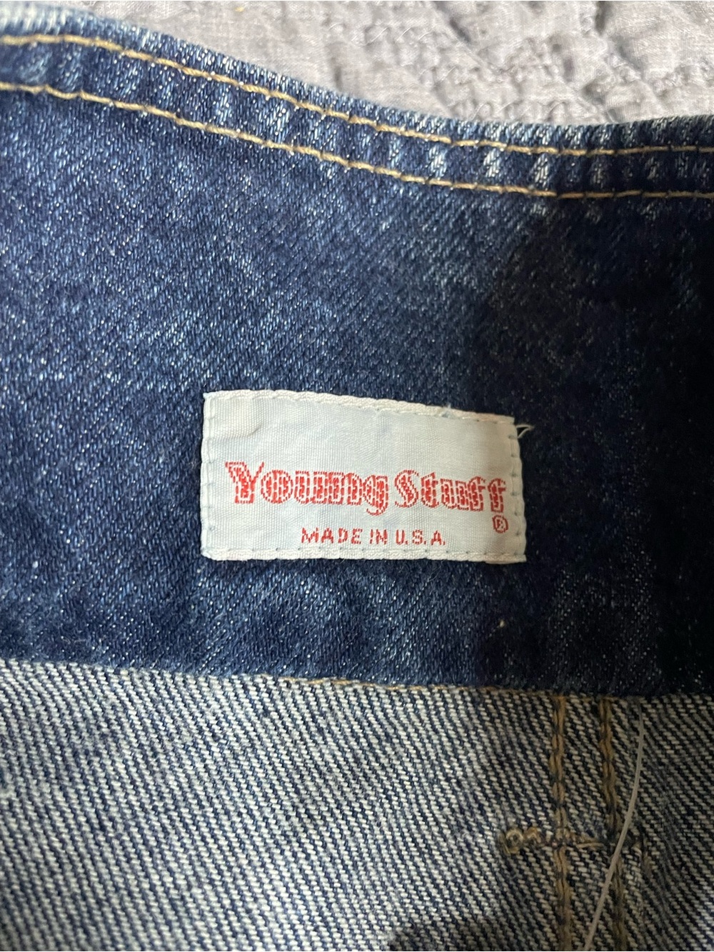 Vintage 80s Jeans Women Blue Dark Wash Fold Over High Waist Tapered Size: 16 - Picture 4 of 7